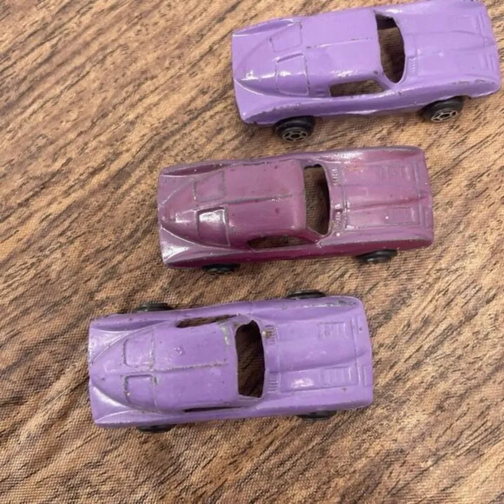 Tootsie Toys 1963 Chevy Corvette Split Window Purple Set‎ Of 3